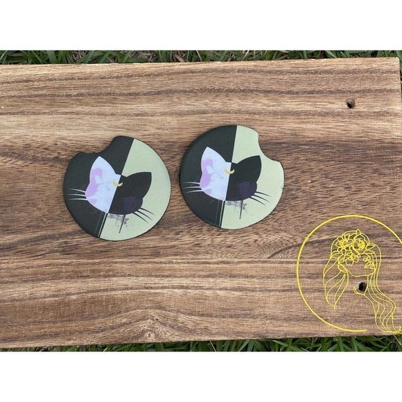 Luna Moon Sailormoon Car Coasters 2 Pack - Picture 4 of 12